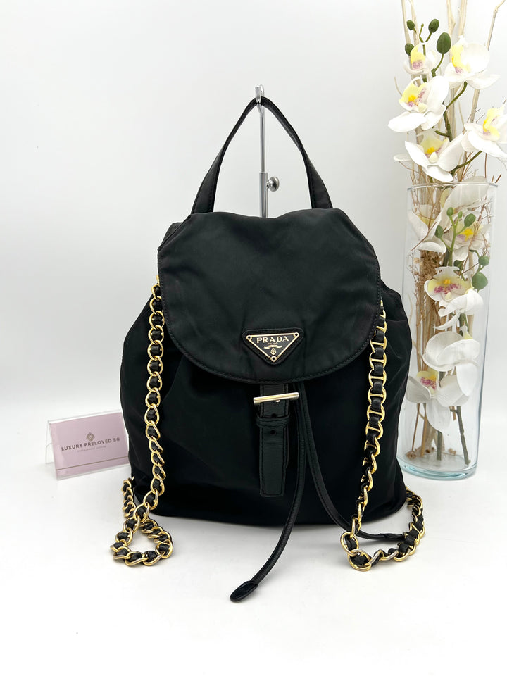 PRADA NYLON CHAIN BACKPACK