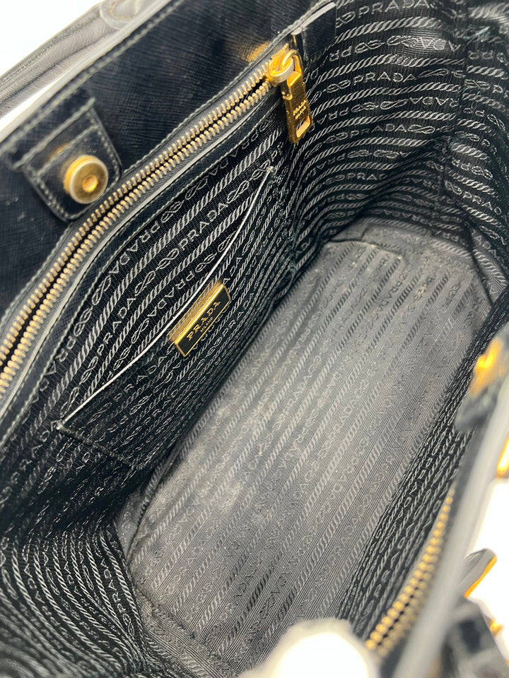 PRADA SAFFIANO VERNICE 2 WAY BLACK