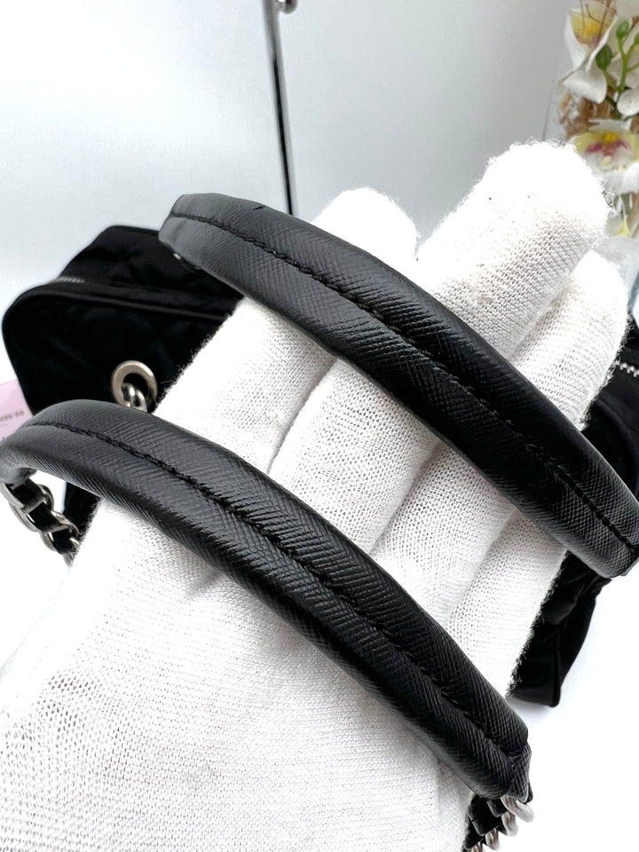 PRADA QUILTED TESSUTO CHAIN SHOULDER BAG