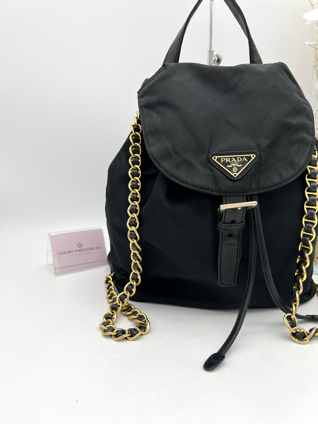 PRADA NYLON CHAIN BACKPACK