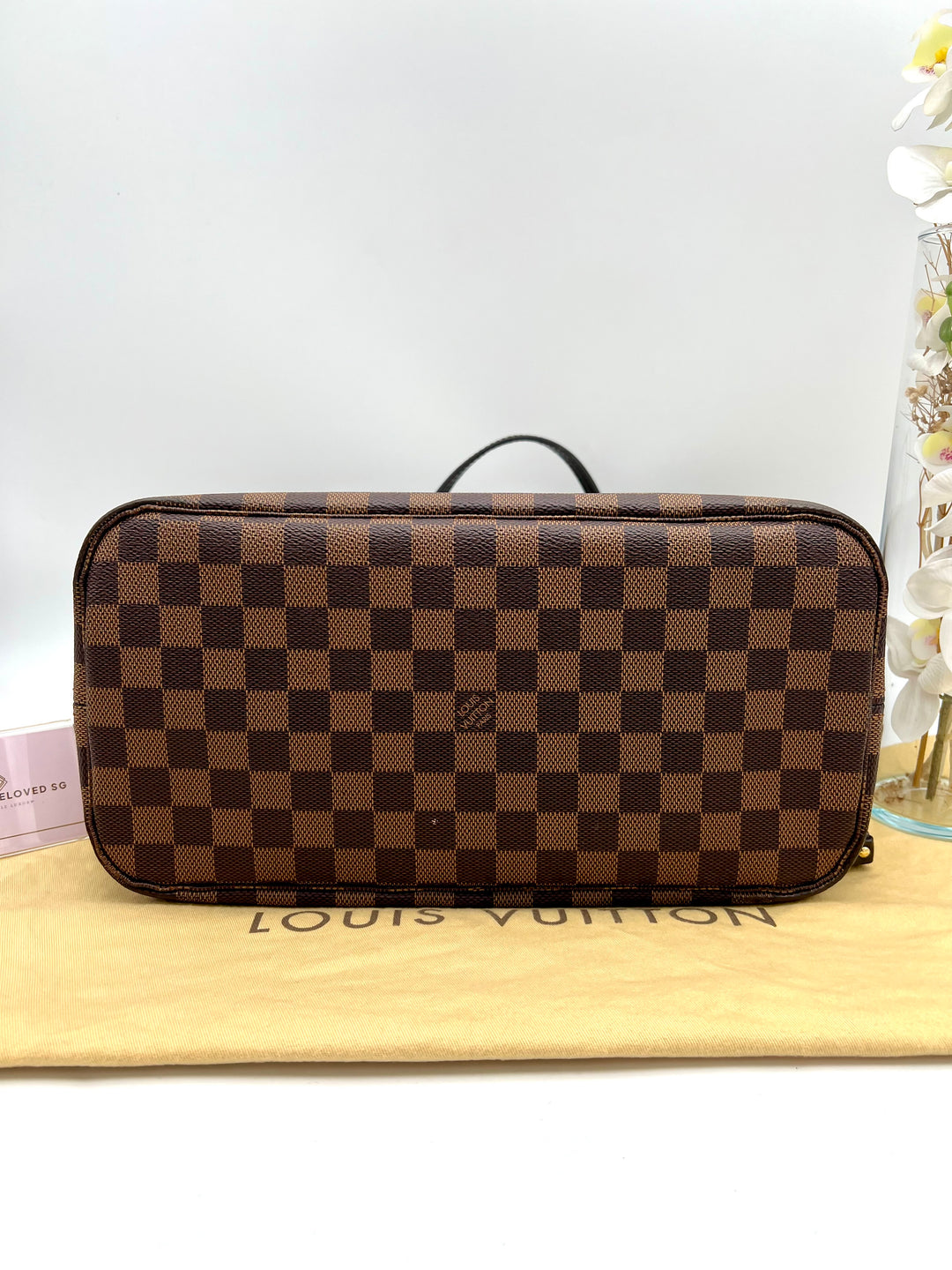 LOUIS VUITTON NEVERFULL MM DAMIER W/ POUCH