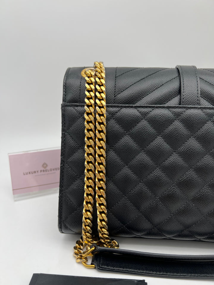 YVES SAINT LAURENT MEDIUM ENVELOPE LEATHER GHW