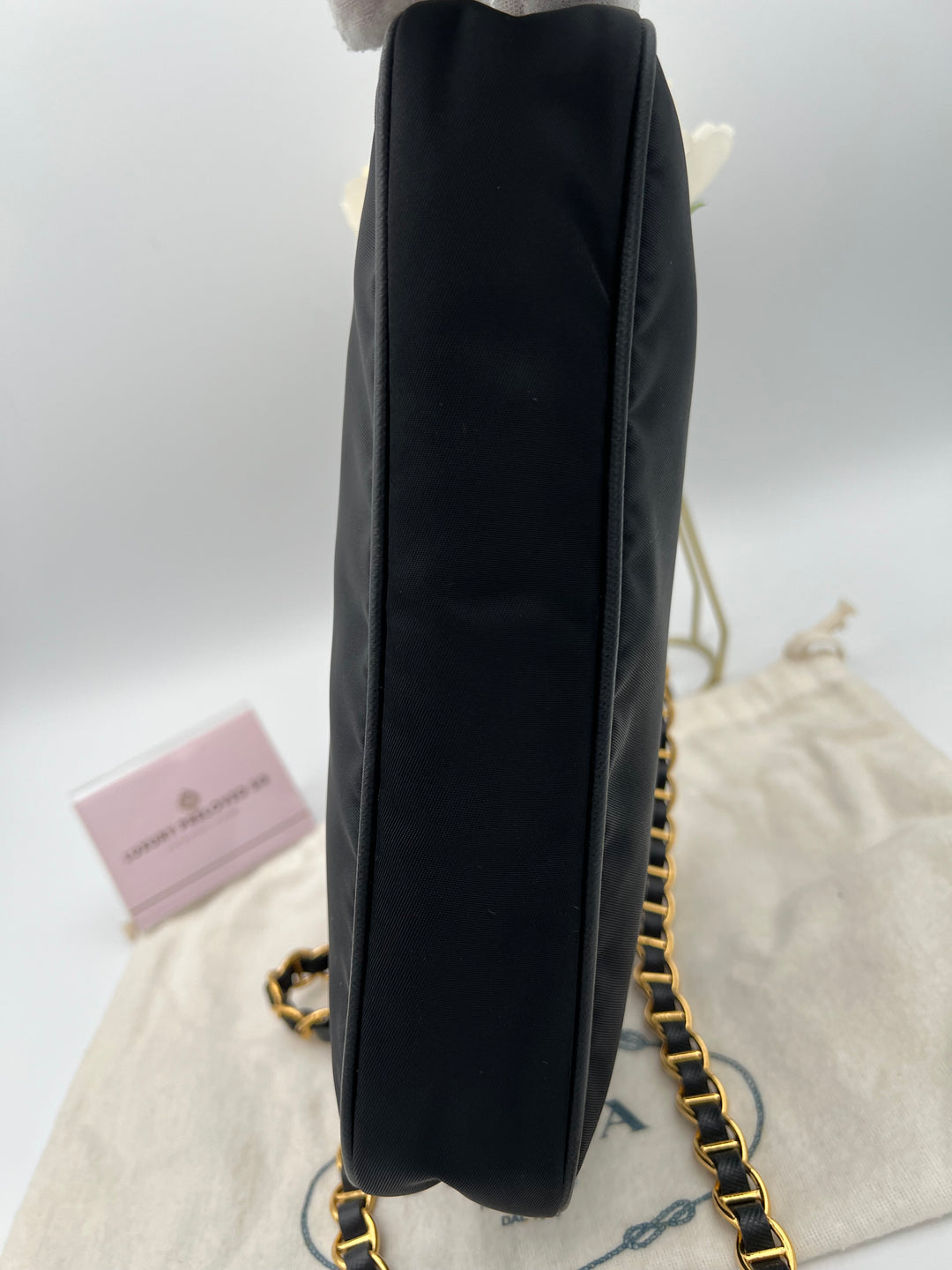 PRADA SAFFIANO NYLON CHAIN BAG