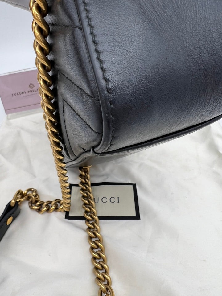 GUCCI GG MARMONT TOP HANDLE MINI CHAIN SHOULDER BAG
