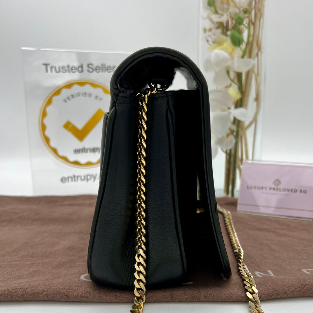 CELINE VINTAGE TRIOMPHE LEATHER GHW CHAIN BAG