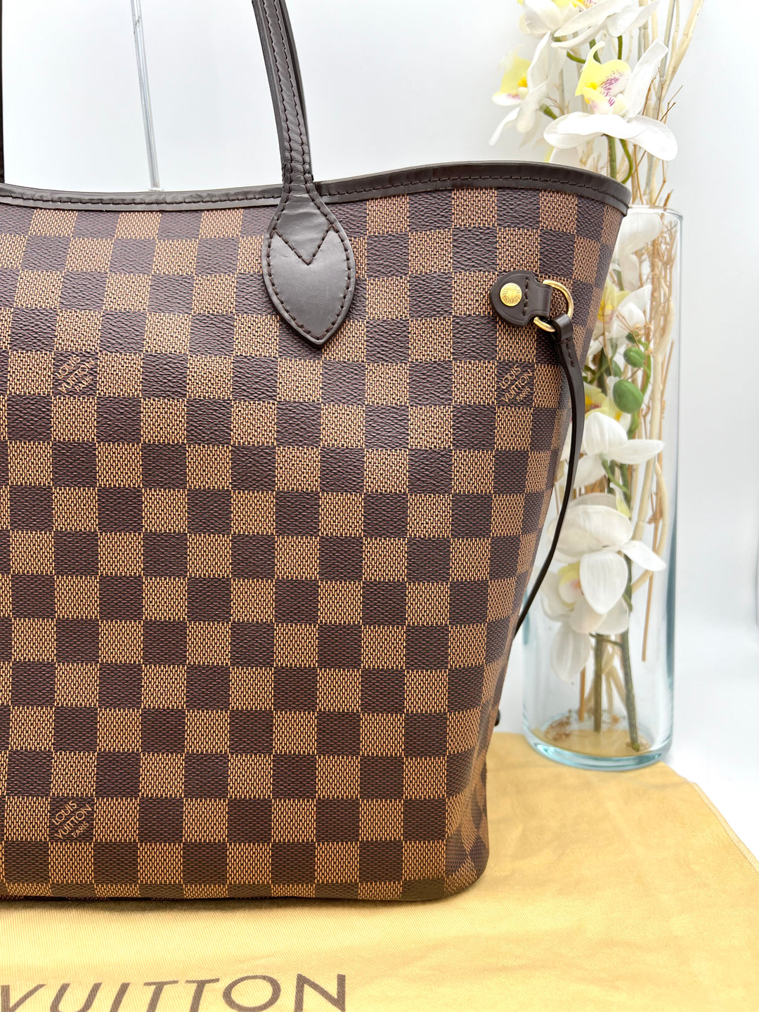 LOUIS VUITTON NEVERFULL MM DAMIER W/ POUCH