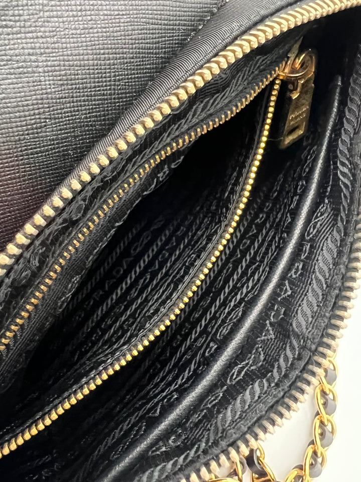 PRADA SAFFIANO NYLON CHAIN BAG