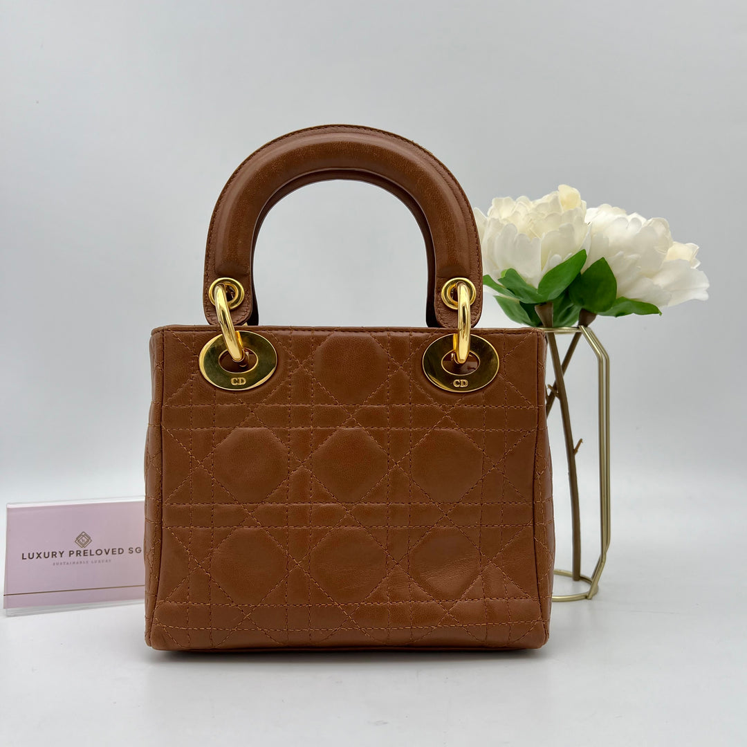 CHRISTIAN DIOR LADY DIOR MINI LAMBSKIN ( GHW )