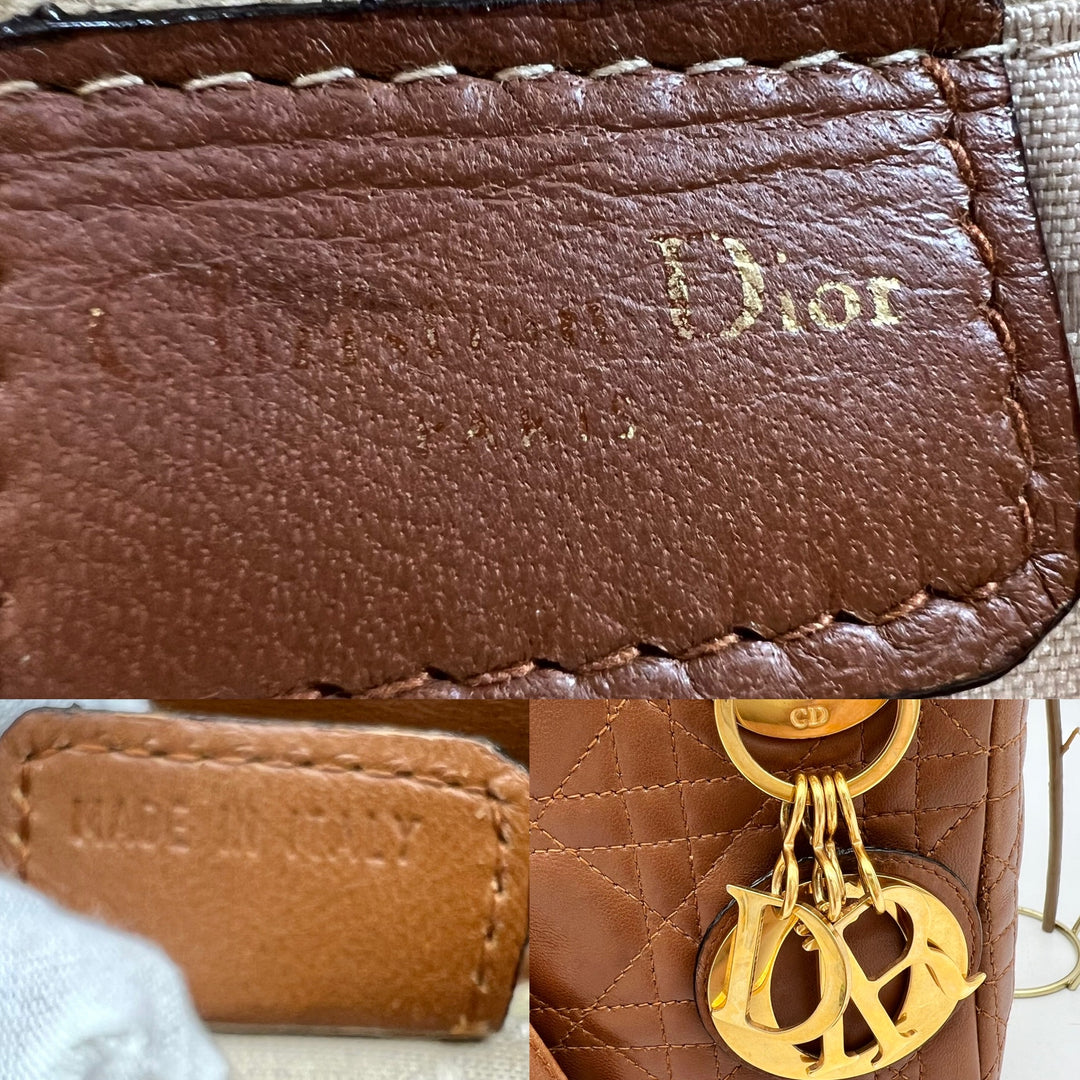 CHRISTIAN DIOR LADY DIOR MINI LAMBSKIN ( GHW )