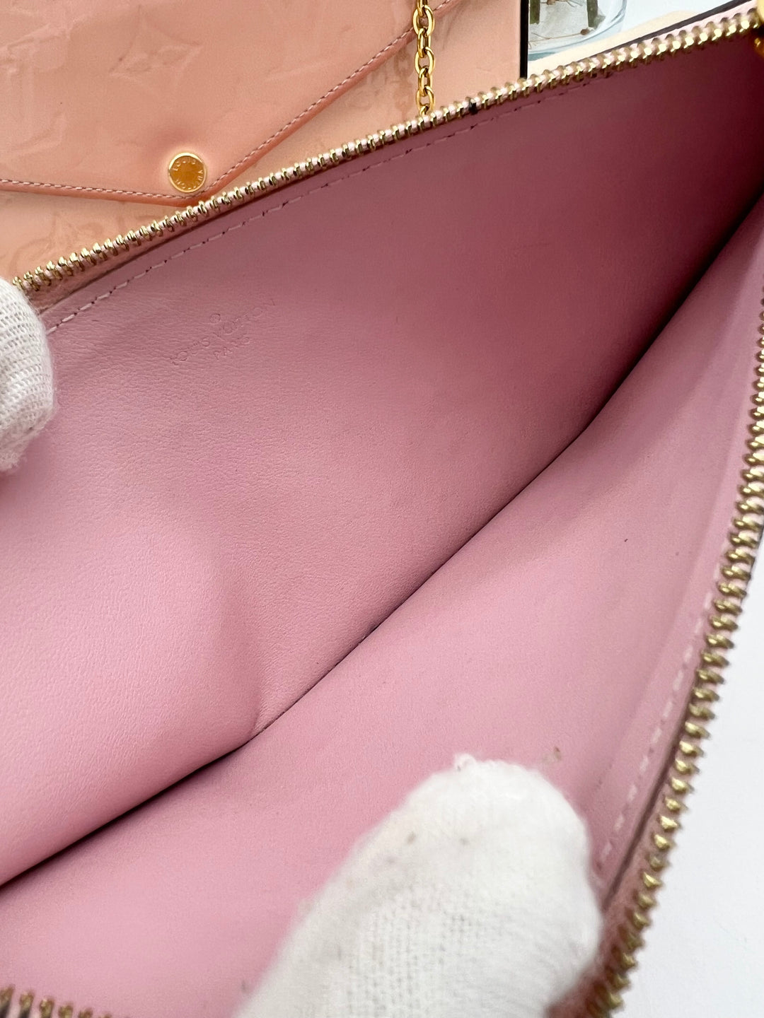 LOUIS VUITTON FELICIE IN PINK PATENT LEATHER