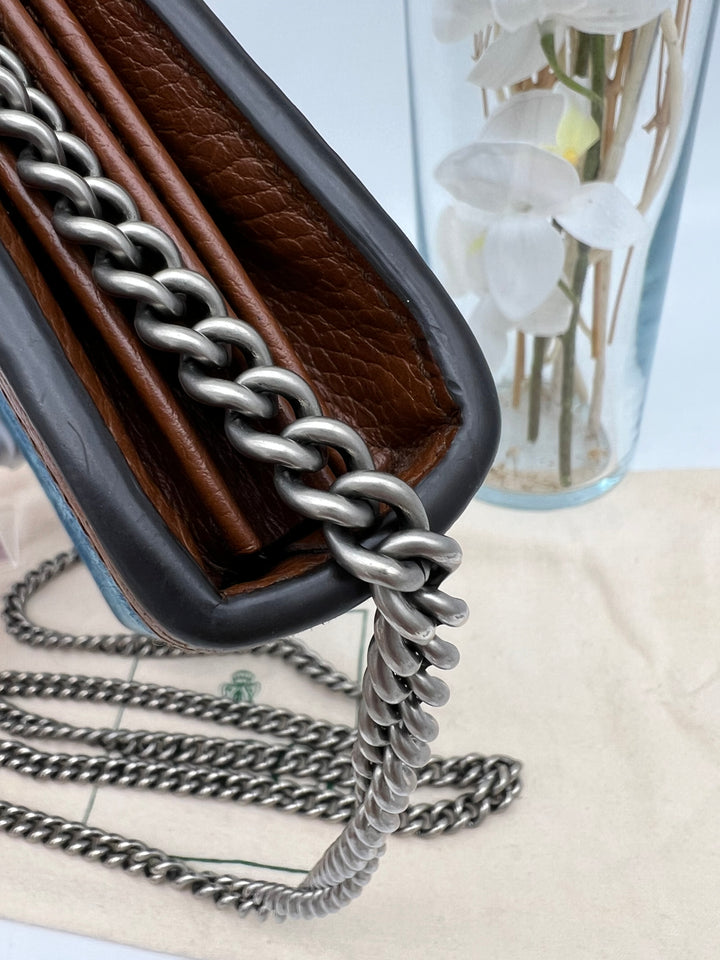 GUCCI DIONYSUS DENIM CHAIN SHOULDER BAG