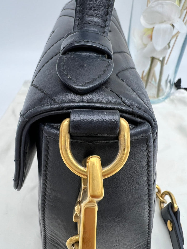 GUCCI GG MARMONT TOP HANDLE MINI CHAIN SHOULDER BAG