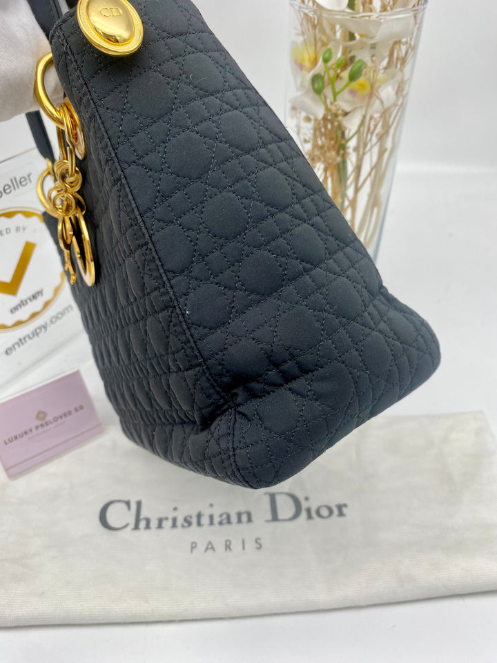 CHRISTIAN LADY DIOR VINTAGE CANVAS SMALL