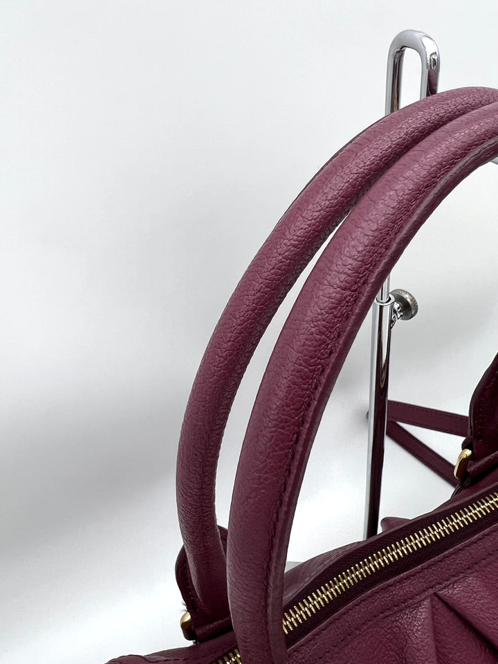 BURBERRY LONDON PURPLE GRAINED SMALL SHOULDER BAG