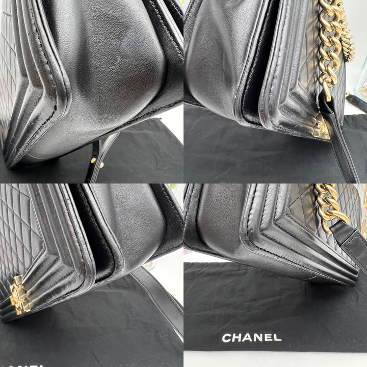 CHANEL LAMBSKIN NEW MEDIUM BOY GHW
