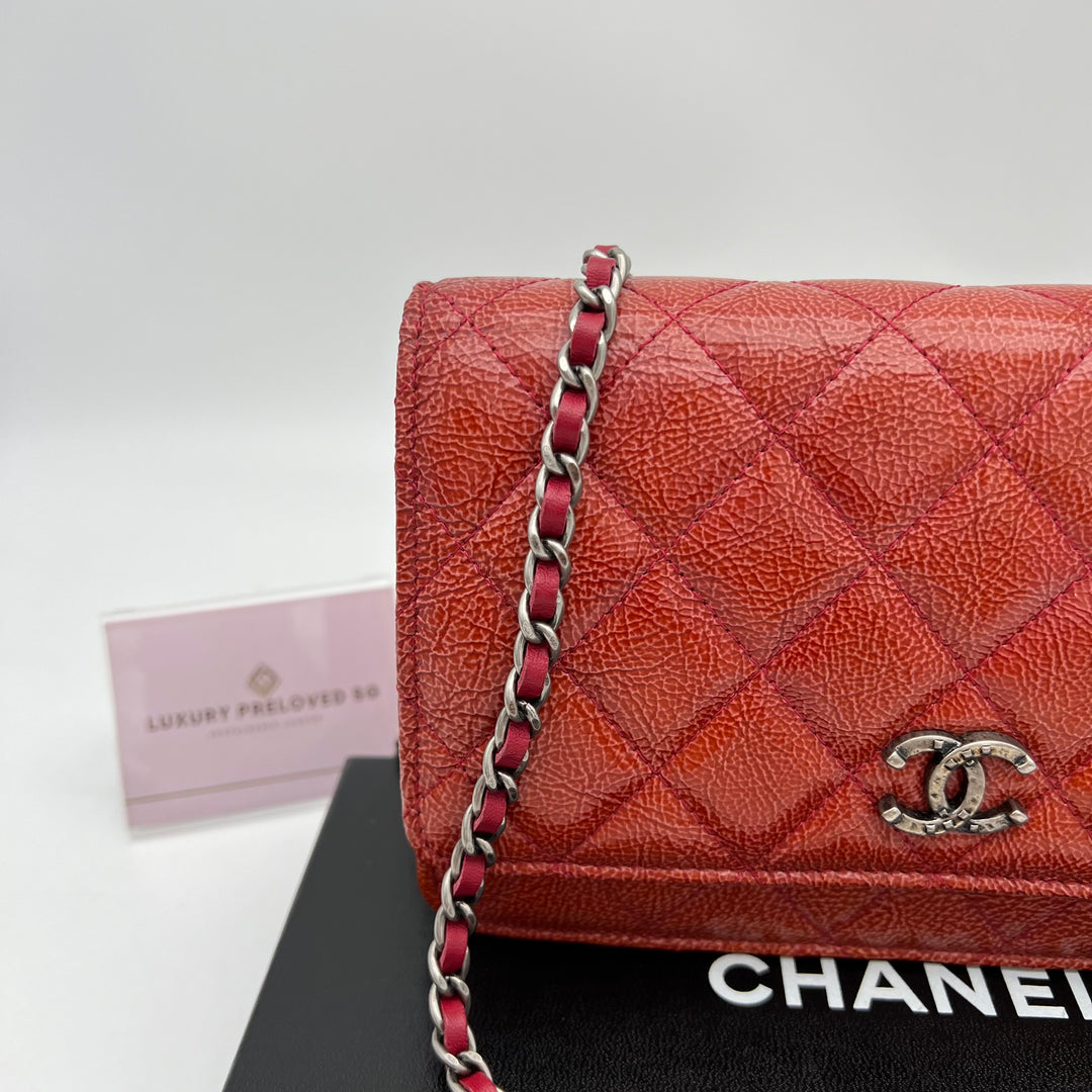 CHANEL SOFT LEATHER WALLET ON CHAIN