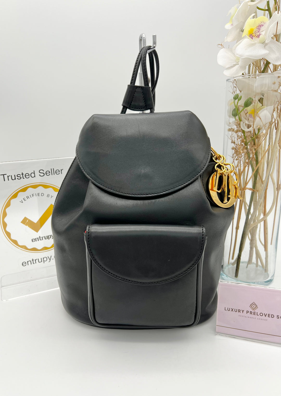 CHRISTIAN DIOR VINTAGE  CALF LEATHER GHW BACKPACK