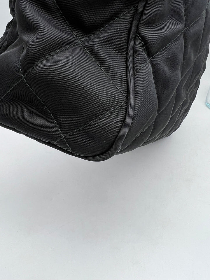 PRADA QUILTED TESSUTO CHAIN SHOULDER BAG