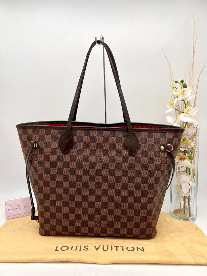 LOUIS VUITTON NEVERFULL MM DAMIER W/ POUCH