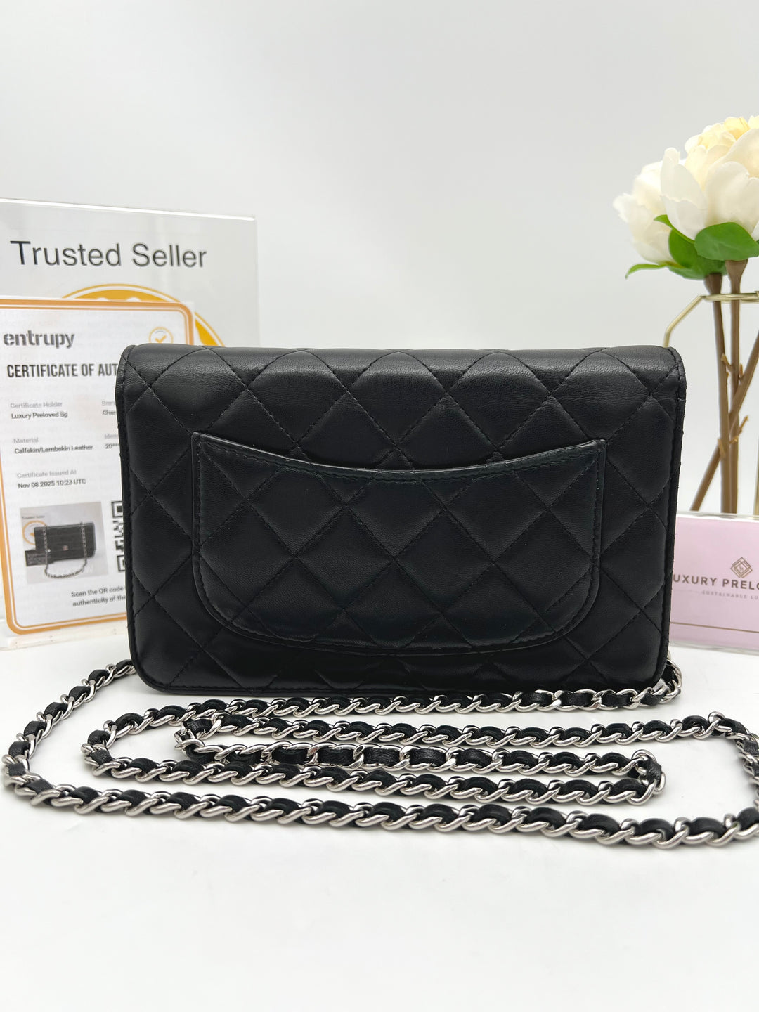 CHANEL LAMBSKIN WALLET ON CHAIN