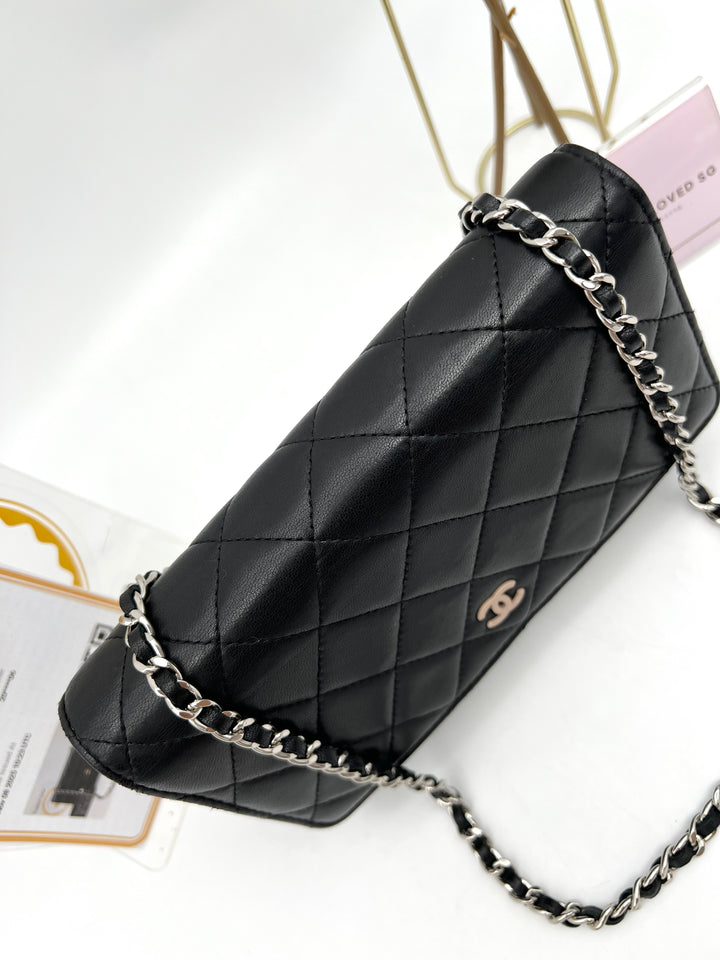 CHANEL LAMBSKIN WALLET ON CHAIN