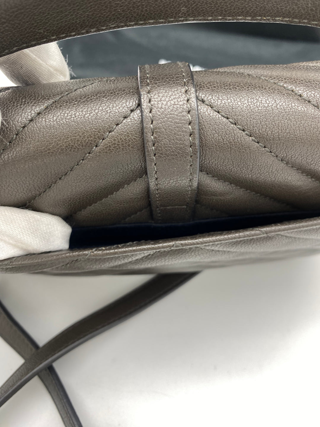 YVES SAINT LAURENT MINI COLLEGE CHEVRON QUILTED WOC BAG