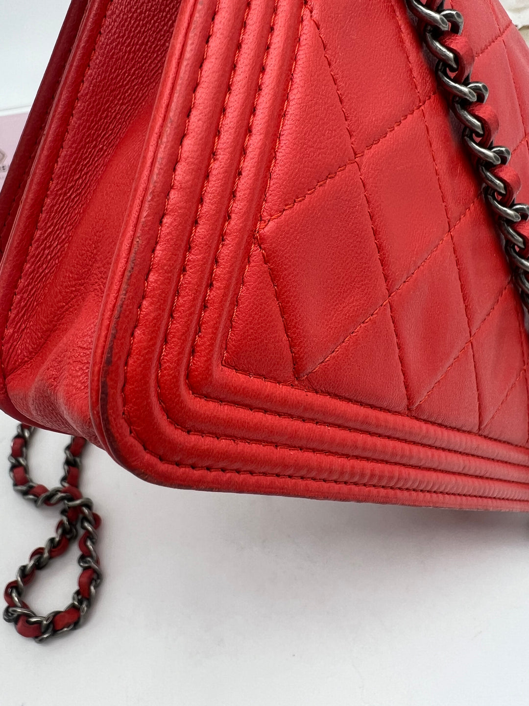 CHANEL BOY WALLET ON CHAIN LAMBSKIN