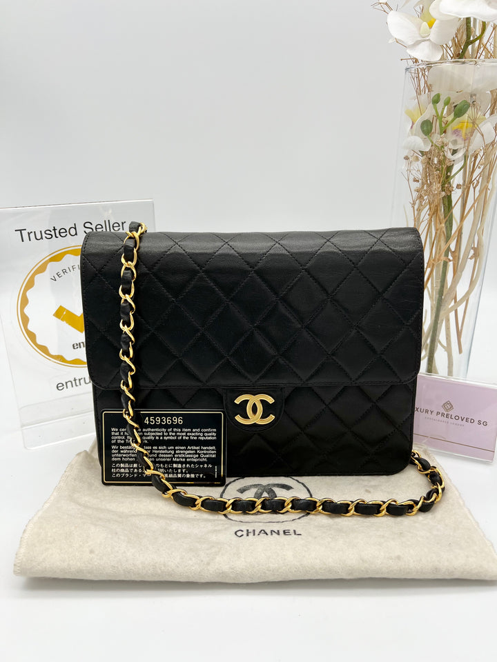 CHANEL BLACK MATALESSE PUSH LOCK CHAIN SHOULDER BAG