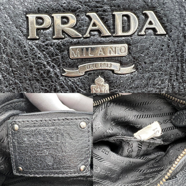 PRADA METALLIC CALF LEATHER CHAIN SHOULDER BAG