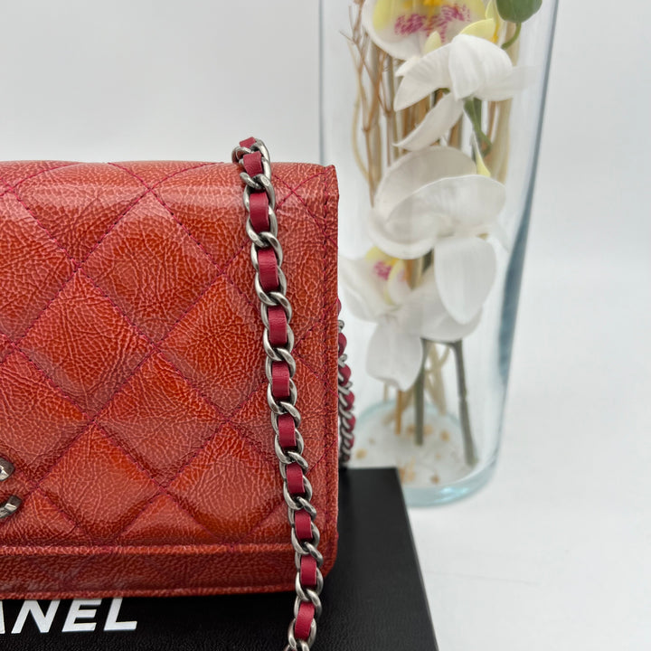 CHANEL SOFT LEATHER WALLET ON CHAIN