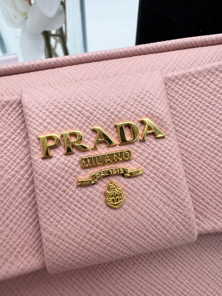 PRADA MINI RIBBON CAMERA BAG SAFFIANO PINK