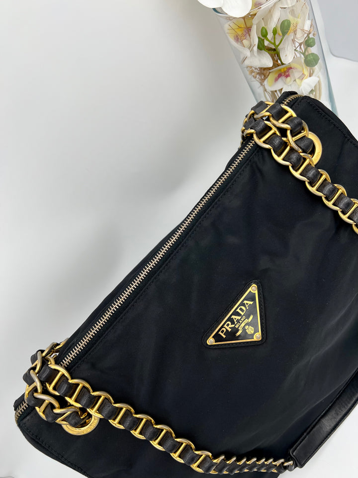 PRADA NYLON QUILTED CHAIN