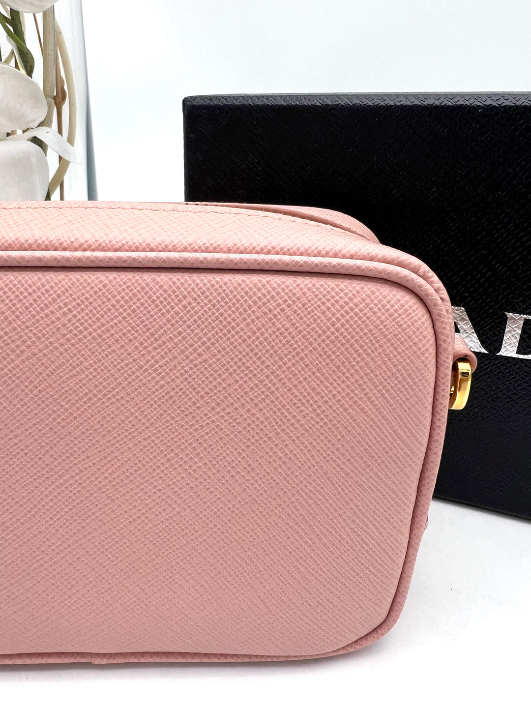 PRADA MINI RIBBON CAMERA BAG SAFFIANO PINK
