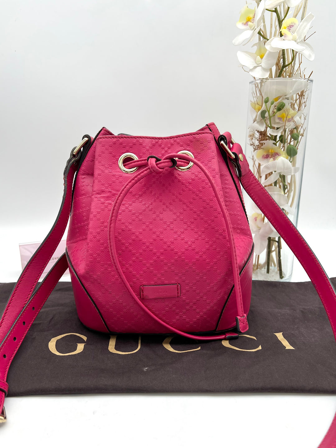 GUCCI GG DRAWSTRING BUCKET BAG
