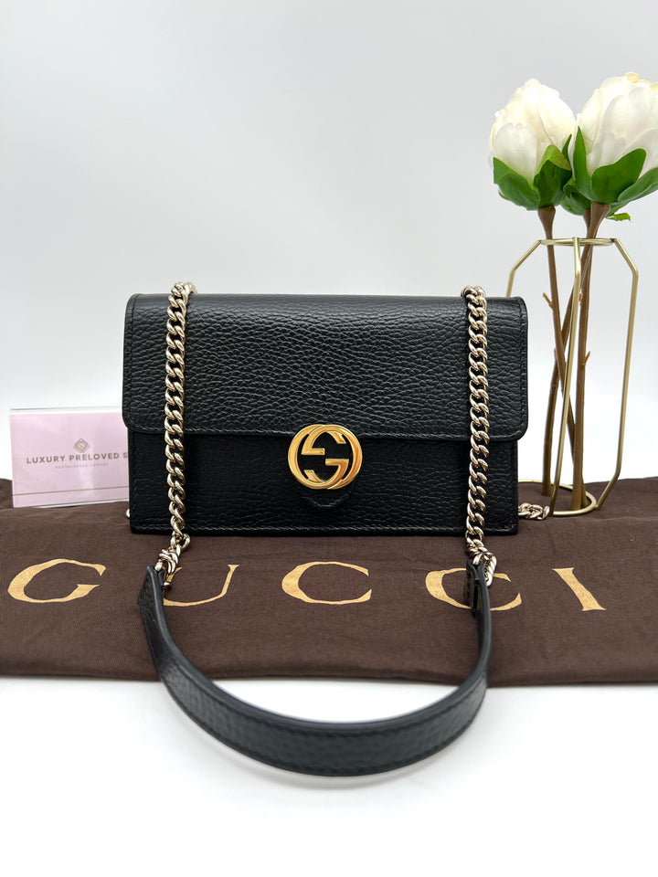 GUCCI CALFSKIN INTERLOCKING WOC