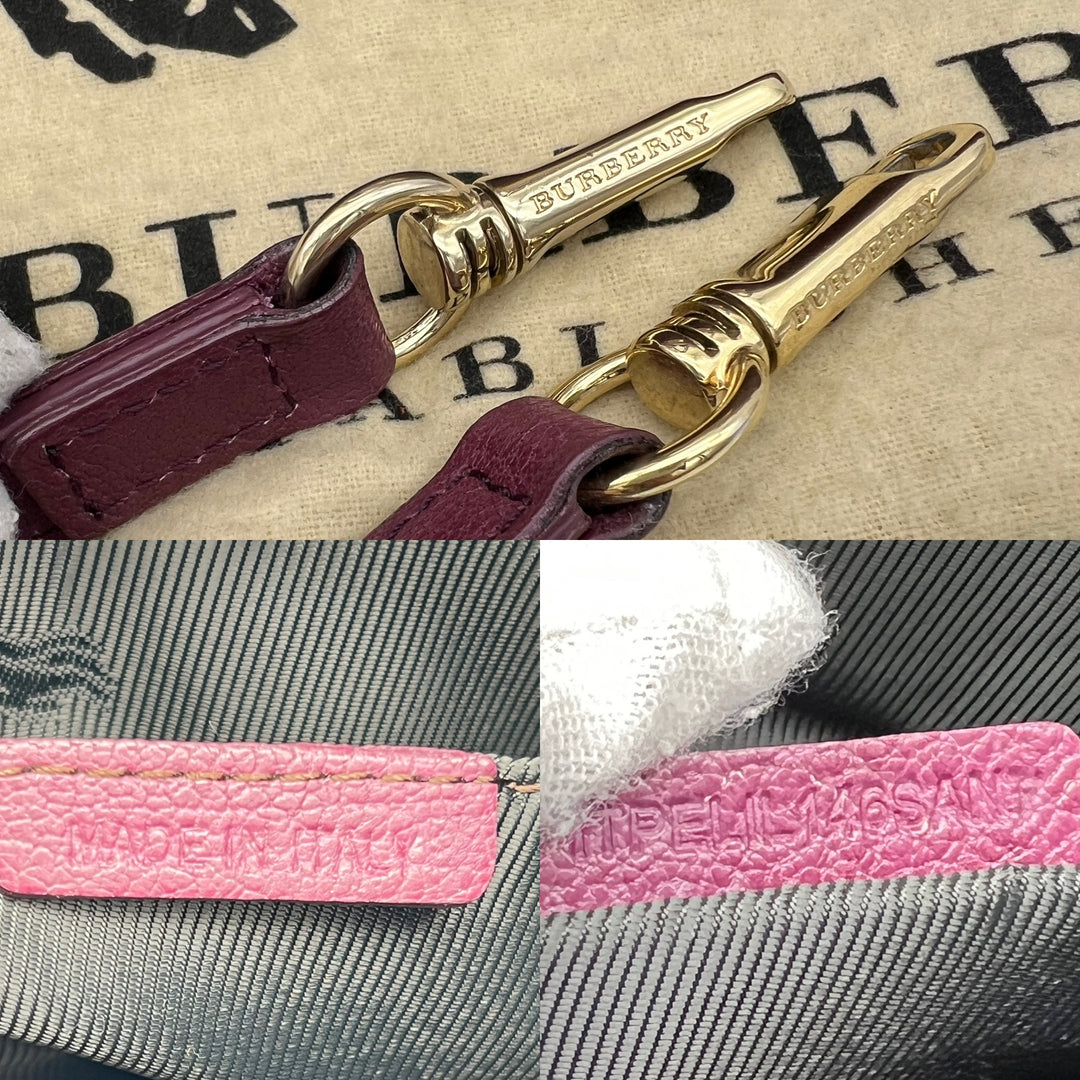 BURBERRY LONDON PURPLE GRAINED SMALL SHOULDER BAG