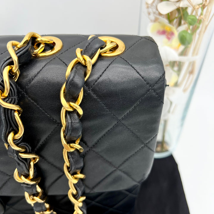 CHANEL LAMBSKIN DOUBLE FLAP MAXI