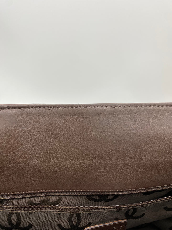 CHANEL BROWN LEATHER NO.7 2 WAY TOTE BAG