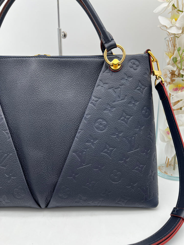 LOUIS VUITTON V TOTE MARINE ROUGE MM EMPRIENTE