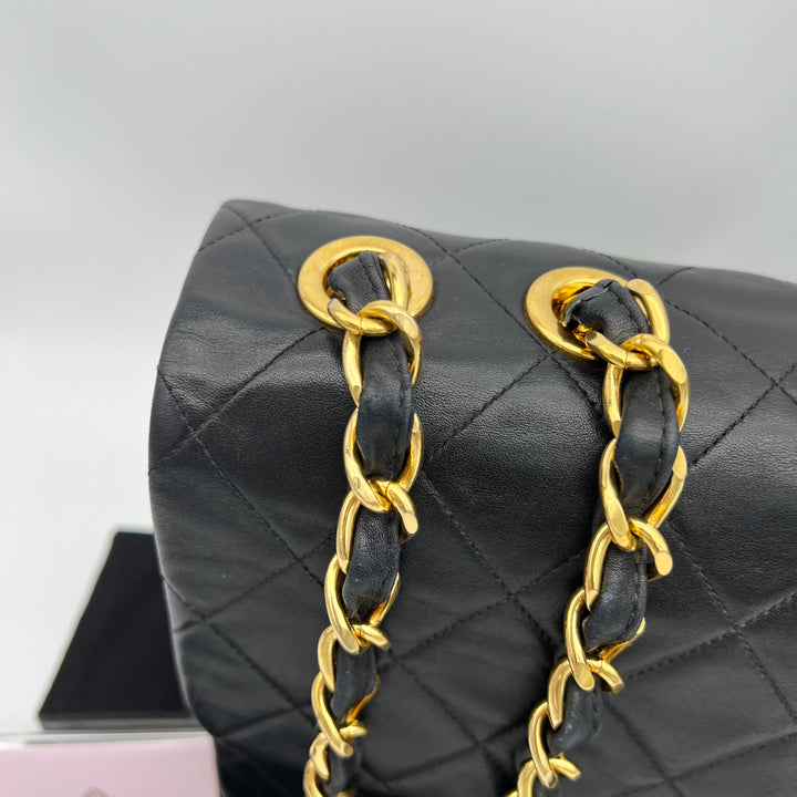 CHANEL LAMBSKIN DOUBLE FLAP MAXI