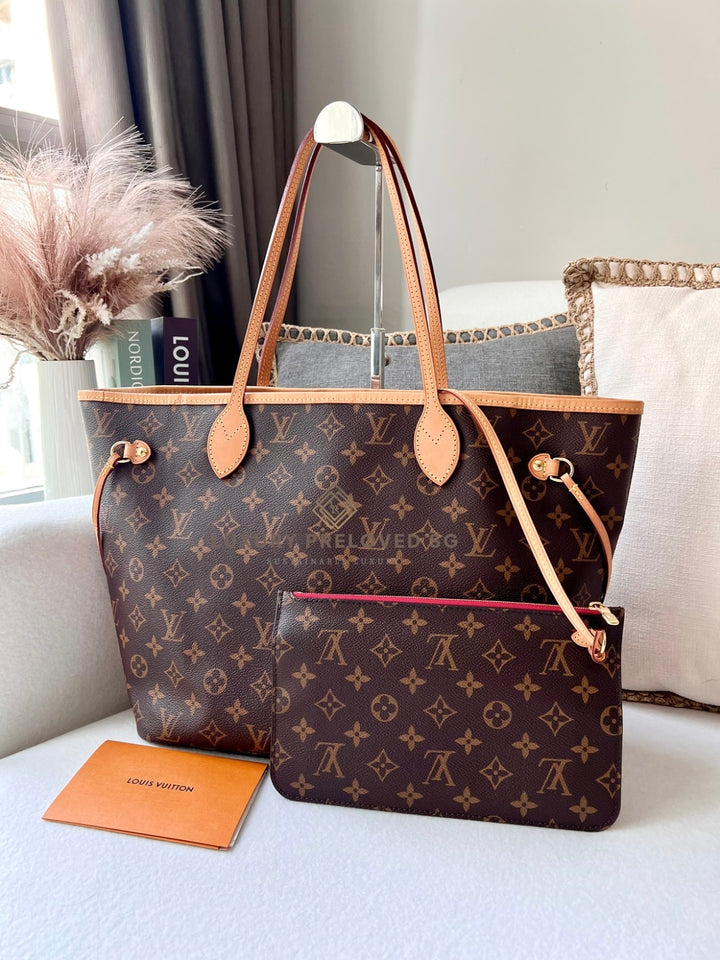 LOUIS VUITTON NEVERFULL MM MONOGR W/ POUCH ( RFID )