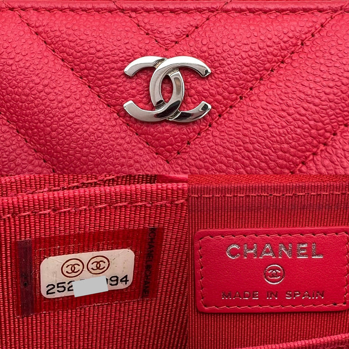CHANEL CHEVRON ZIP COIN WALLET