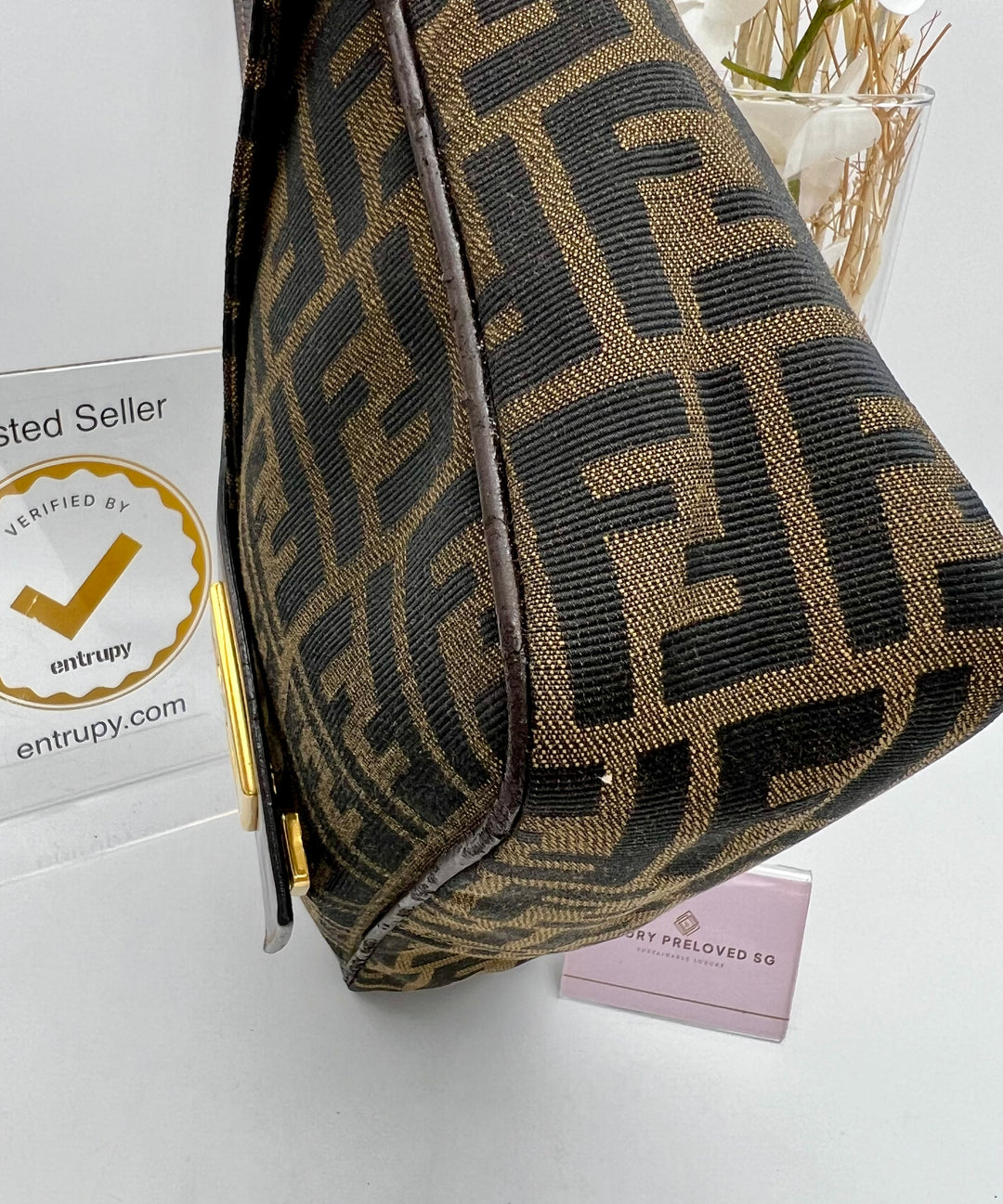 FENDI MAMA BAGUETTE ZUCCA VINTAGE SHOULDER BAG