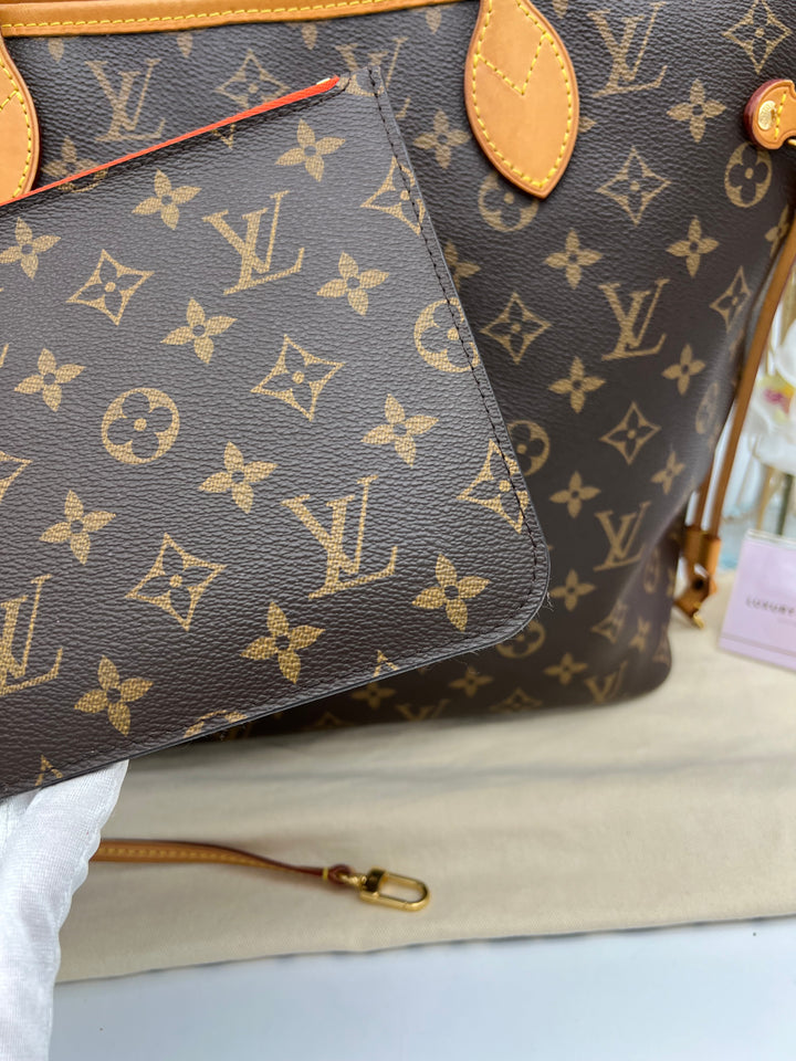 LOUIS VUITTON NEVERFULL MM MONOGRAM W/ POUCH