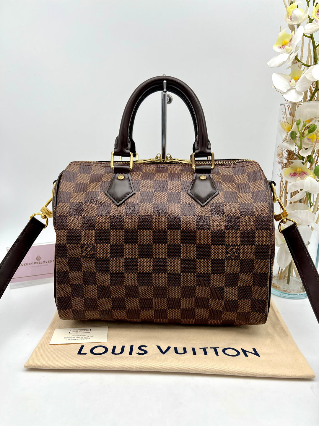 LOUIS VUITTON BANDOULIERE 25 DAMIER EBENE