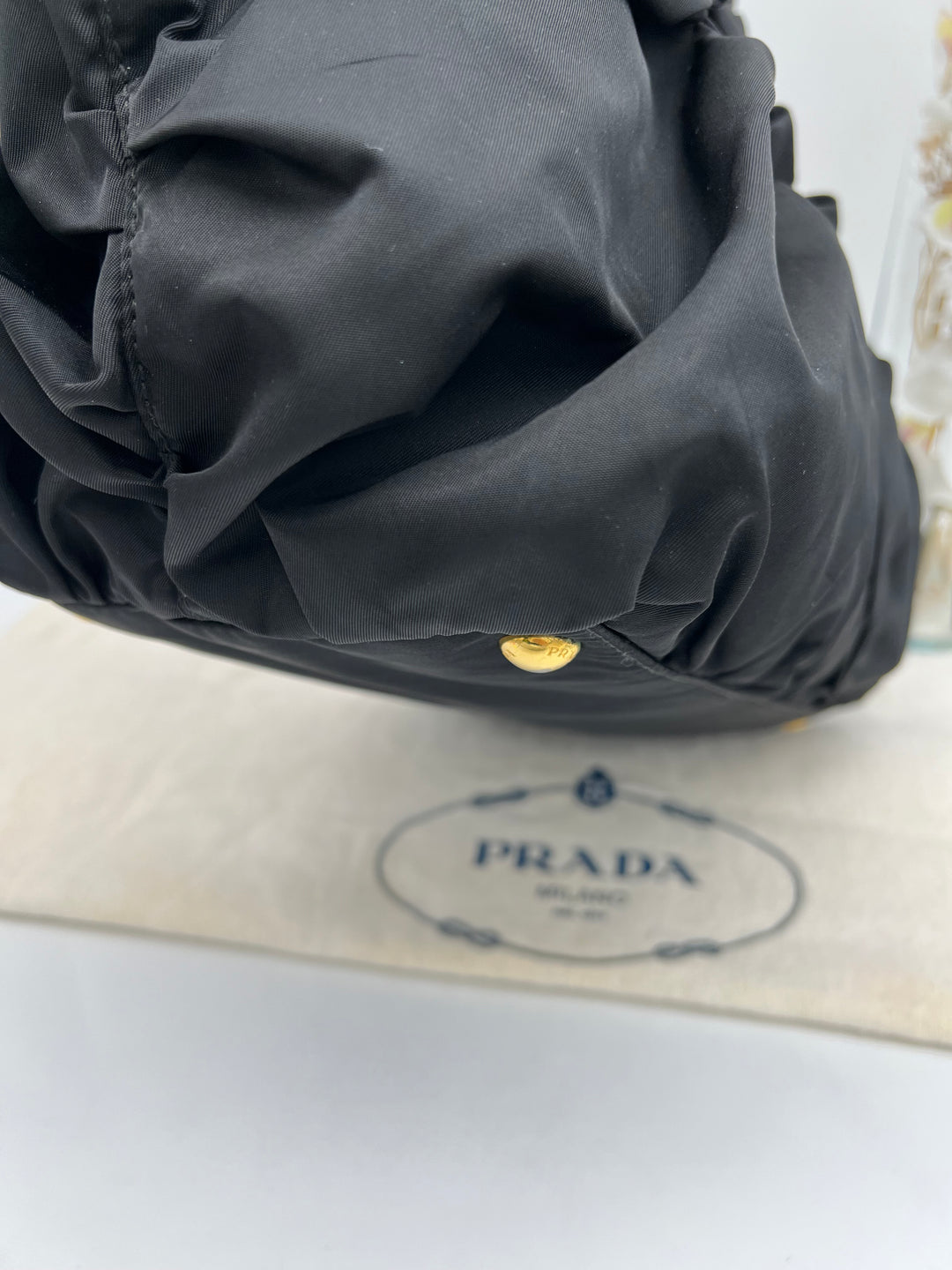 PRADA NYLON PLEATED HANDLE NYLON