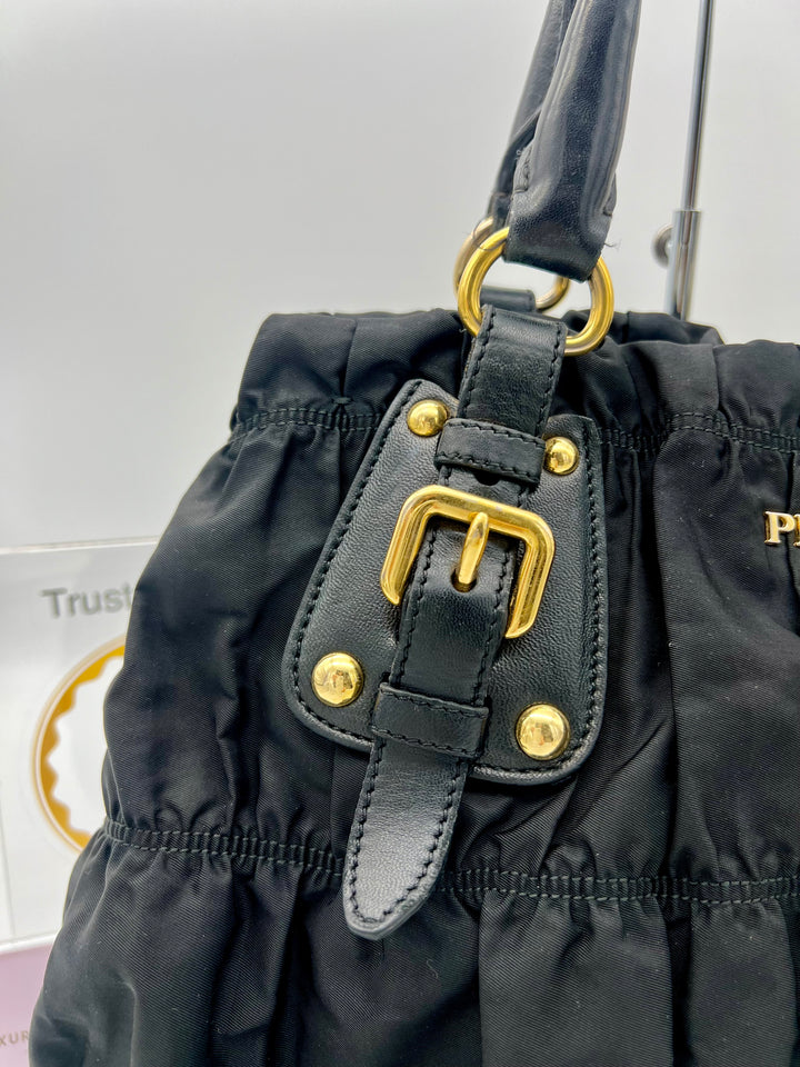 PRADA GAUFRE SHOPPING TOTE BAG