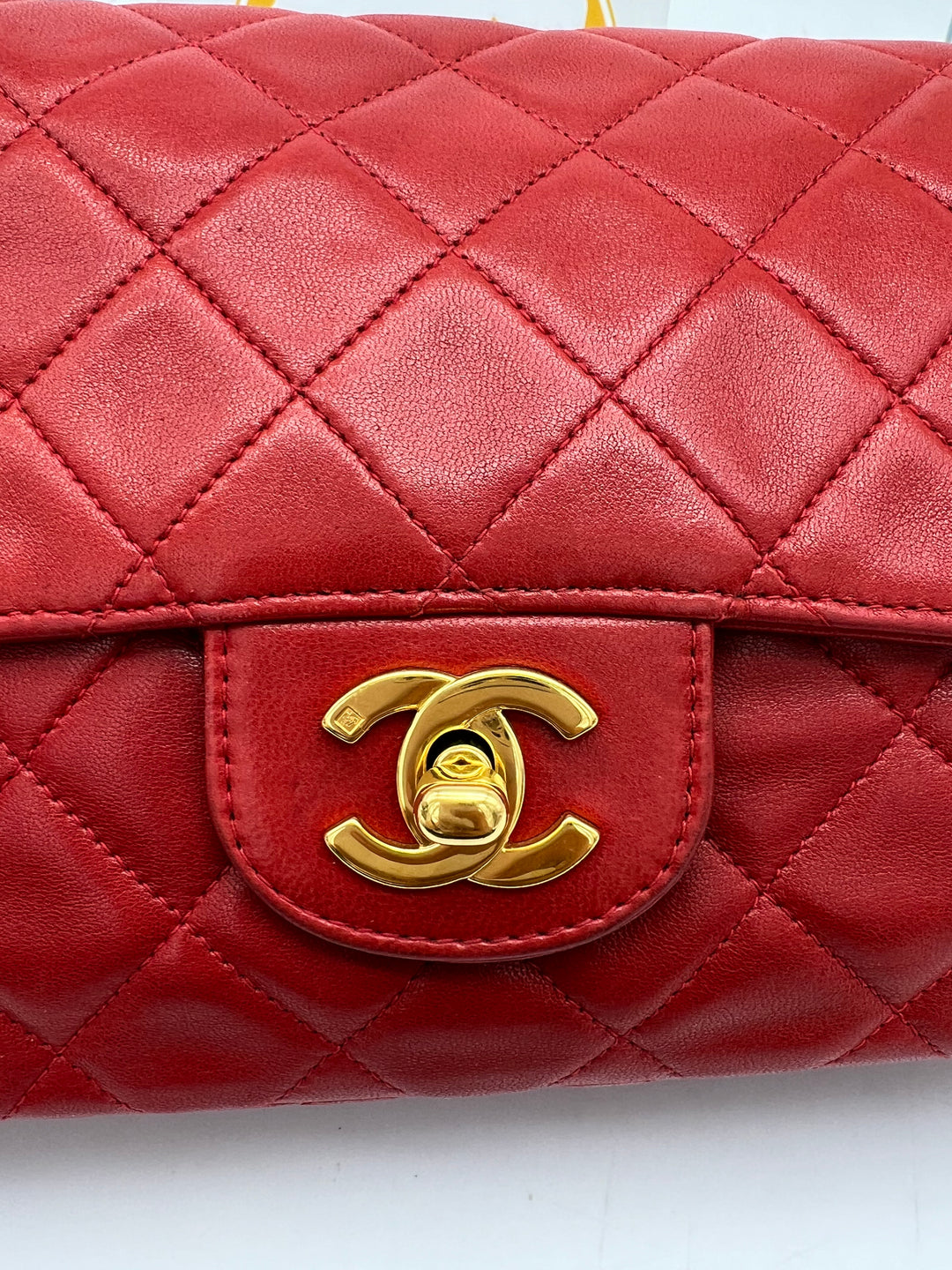 CHANEL RED LAMBSKIN METALASSE CHAIN BAG