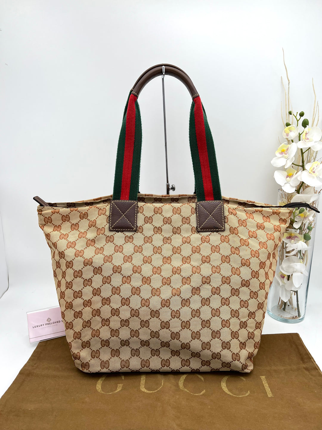 GUCCI OPHIDIA CANVAS TOTE BAG