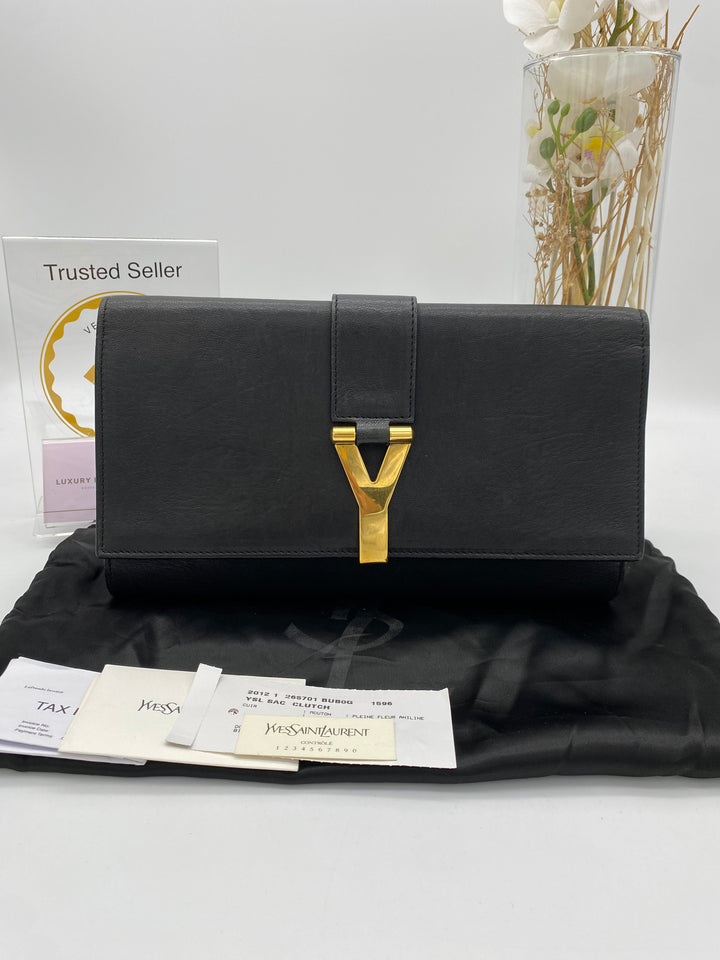 YVES SAINT LAURENT CLUTCH CALF LEATHER